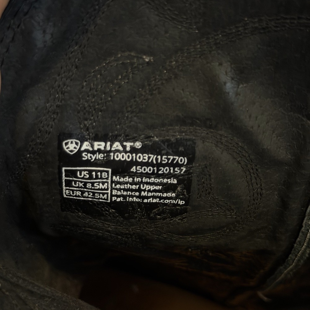 Ariat Heritage R Toe Women's 11B Western Cowboy Boots Black Leather 10001037 - Picture 6 of 7